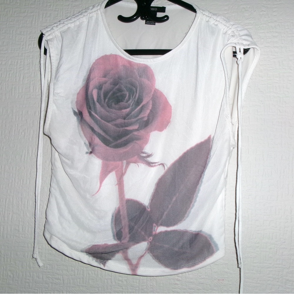 F21 Rose Ruched Top